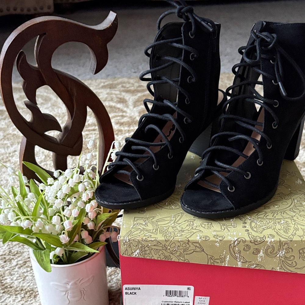 American Rag Black Lace-Up Heels